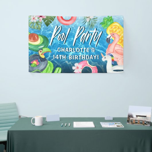 Summer Fun Pool Party Birthday Banner (Beurs)