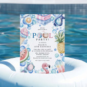 Summer Fun Pool Party Birthday Kaart