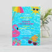 Summer Fun Pool Party Birthday Kaart (Staand voorkant)