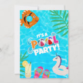 Summer Fun Pool Party Birthday Kaart (Achterkant)