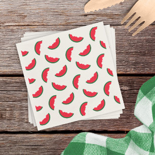 Summer Fun Red Watermelon Pattern Servet
