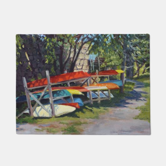 Summer Fun Red Yellow Blue Kayaks Rockport Maine Deurmat (Voorkant)
