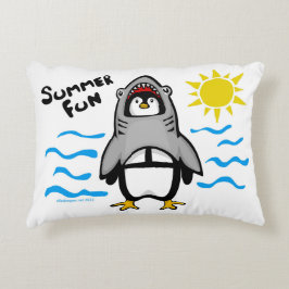 Summer Fun Shark Penguin Accent Kussen