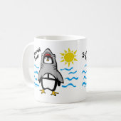 Summer Fun Shark Penguin Koffiemok (Voorkant links)