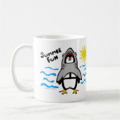 Summer Fun Shark Penguin Koffiemok (Links)