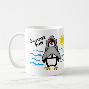 Summer Fun Shark Penguin Koffiemok