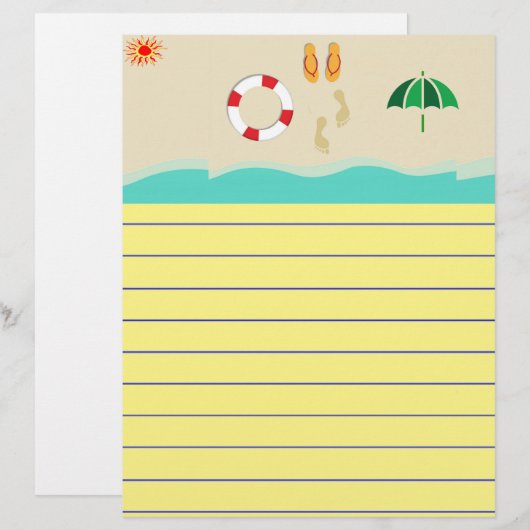 Summer Fun Stationery (Voorkant / Achterkant)