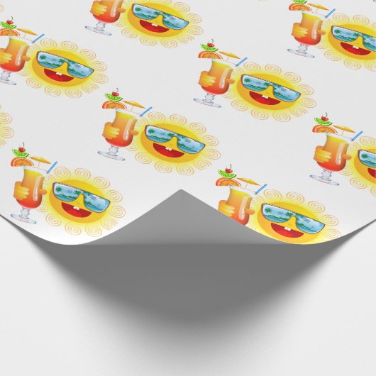 Summer Fun Sun Wrapping Paper Cadeaupapier (Hoek)