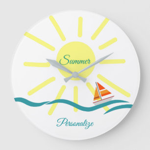 Summer Fun Sunshine Sailing Personaliseren Grote Klok
