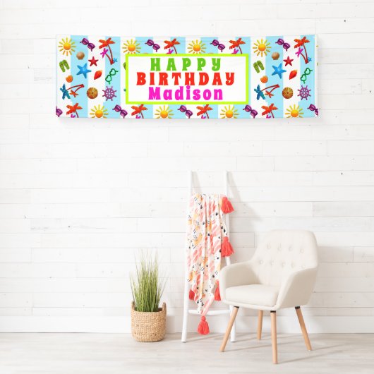 Summer Fun Teen Girl's Birthday Party Spandoek (Insitu)