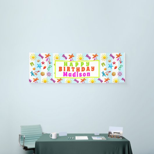 Summer Fun Teen Girl's Birthday Party Spandoek (Beurs)