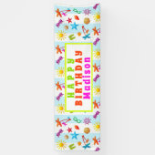Summer Fun Teen Girl's Birthday Party Spandoek (Verticaal)