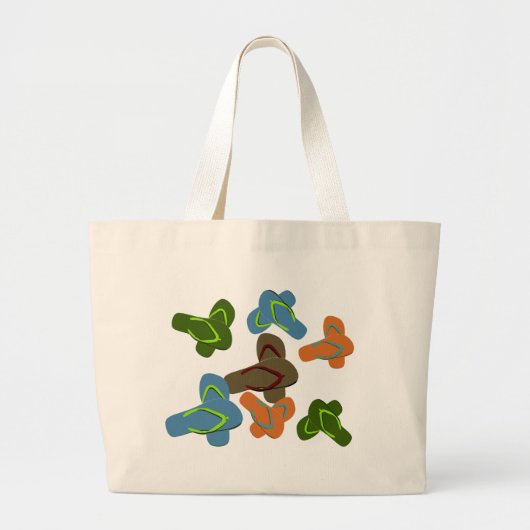 Summer Fun Teenslippers Grote Tote Bag (Voorkant)