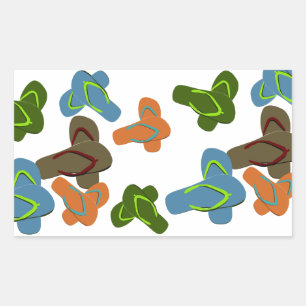Summer Fun Teenslippers Rechthoekige Sticker
