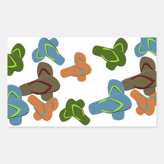 Summer Fun Teenslippers Rechthoekige Sticker (Voorkant)
