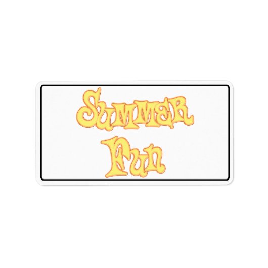 Summer Fun Text Design Etiket (Voorkant)