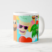 Summer Fun Treats Schattigee Cartoon Art Joy Grote Koffiekop (Voorkant rechts)