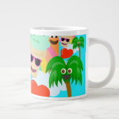 Summer Fun Treats Schattigee Cartoon Art Joy Grote Koffiekop (Rechts)