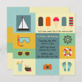 Summer Fun Uitnodiging (Voorkant / Achterkant)