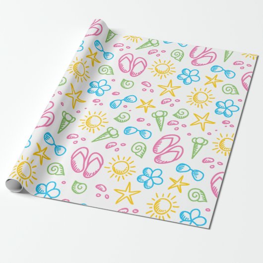 Summer Fun Wrapping Paper Cadeaupapier (Uitgerold)