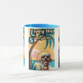 Summer Fun: Zonnebril op een stijlvolle hond Mok (Midden)