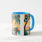 Summer Fun: Zonnebril op een stijlvolle hond Mok (Voorkant rechts)