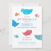 Summer Funky Fish Birthday Pool Kaart (Voorkant)