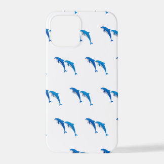 SUMMER, FUNNY GRAY EN BLUE DOLPHINS iPhone 12 PRO HOESJE