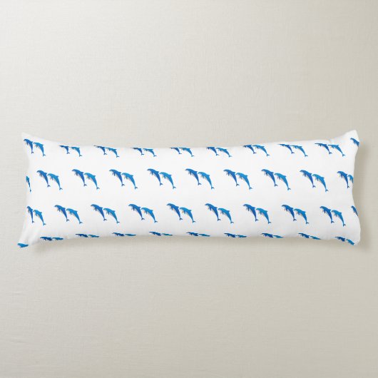 SUMMER, FUNNY GRAY EN BLUE DOLPHINS LICHAAMSKUSSEN (Voorkant)