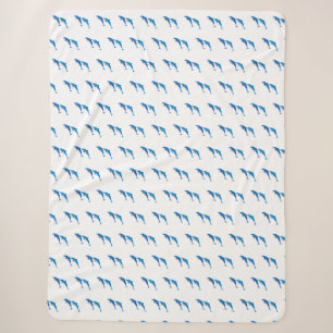 SUMMER, FUNNY GRAY EN BLUE DOLPHINS SHERPA DEKEN