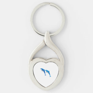 SUMMER, FUNNY GRAY EN BLUE DOLPHINS SLEUTELHANGER