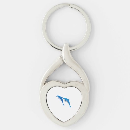 SUMMER, FUNNY GRAY EN BLUE DOLPHINS SLEUTELHANGER (Voorkant)