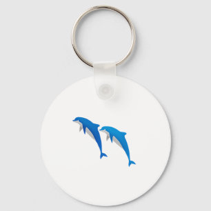 SUMMER, FUNNY GRAY EN BLUE DOLPHINS SLEUTELHANGER