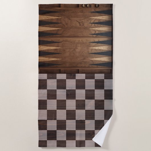 Summer Games – Chess, Checkers & Backgammon Design Strandlaken (Voorkant)
