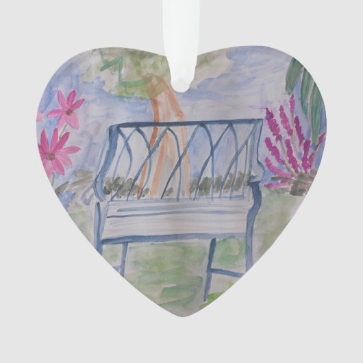 Summer Garden Bench AcrylOrnament Ornament (voorkant)