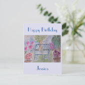 Summer Garden Bench Briefkaart (Staand voorkant)
