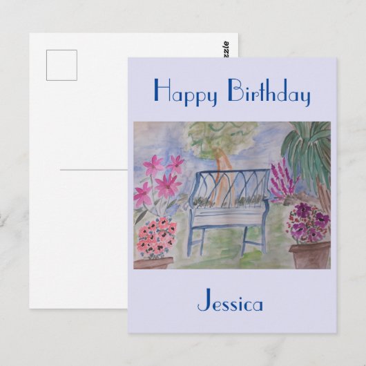 Summer Garden Bench Briefkaart (Voorkant / Achterkant)