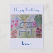Summer Garden Bench Briefkaart (Voorkant)