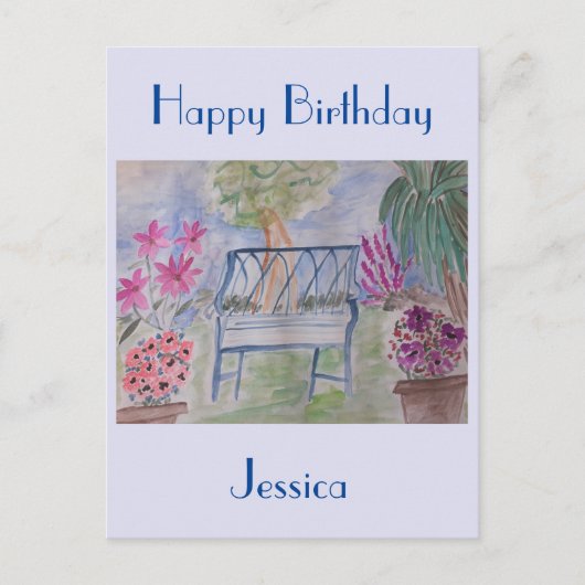 Summer Garden Bench Briefkaart (Voorkant)