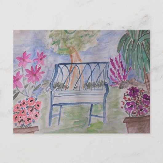Summer Garden Bench Briefkaart (Voorkant)