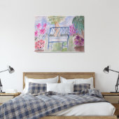 Summer Garden Bench Canvas Afdruk (Insitu (Slaapkamer))