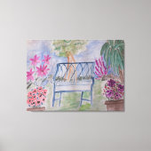 Summer Garden Bench Canvas Afdruk (Voorkant)