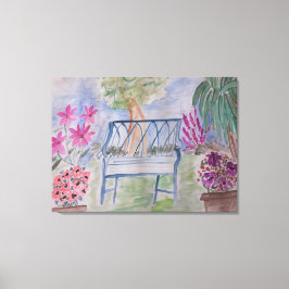 Summer Garden Bench Canvas Afdruk