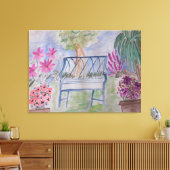 Summer Garden Bench Canvas Afdruk (Insitu (Woonkamer))