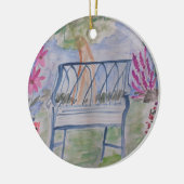 Summer Garden Bench Ceramic Ornament (Links)