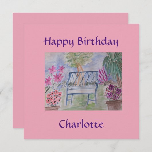 Summer Garden Bench Flat Kaart (Voorkant / Achterkant)