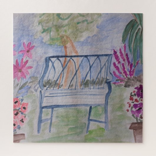 Summer Garden Bench Jigzaag Puzzle Legpuzzel (Verticaal)