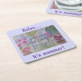 Summer Garden Bench Kartonnen Onderzetters (Schuin)