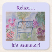 Summer Garden Bench Kartonnen Onderzetters (Voorkant)