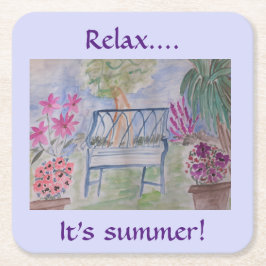 Summer Garden Bench Kartonnen Onderzetters